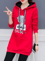 Lightweight Cartoon Letters Long Sleeve Hoodies