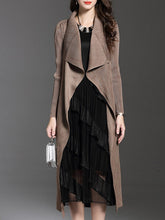 Lapel Plain Long Sleeve Trench Coats