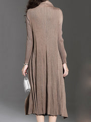 Lapel Plain Long Sleeve Trench Coats