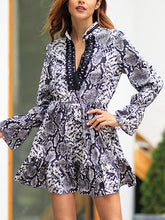 Leopard printed temperament commuter large size Skater Dresses