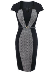 Sweet Heart Color Block Bodycon Dress