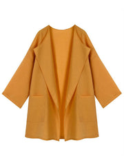 Lapel Plain Long Sleeve Trench Coats