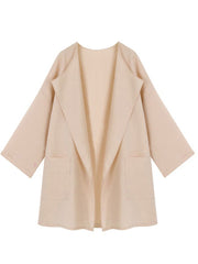 Lapel Plain Long Sleeve Trench Coats
