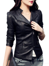 Fold-Over Collar Zips Plain Long Sleeve Jackets