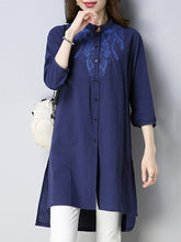 Turn Down Collar Plain Half Sleeve Trench Coats