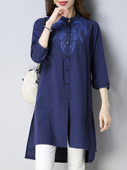 Turn Down Collar Plain Half Sleeve Trench Coats