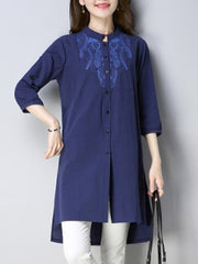 Turn Down Collar Plain Half Sleeve Trench Coats