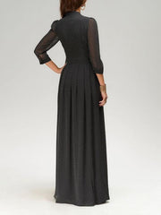 Hanging Neck Mopped Backless Sexy Chiffon Slim Maxi Dress