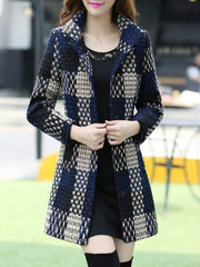 High Neck Pocket Longline Woolen Coat
