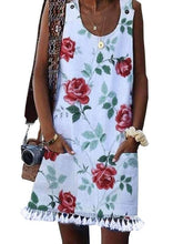 Summer Printed sleeveless vest shift dress