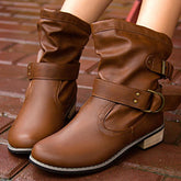 Flat Round Toe Flat Boots