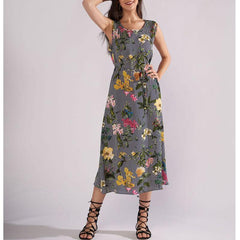 Female Floral Printed Sleeveless A Line Skater Dress News