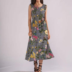 Female Floral Printed Sleeveless A Line Skater Dress News