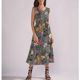 Female Floral Printed Sleeveless A Line Skater Dress News
