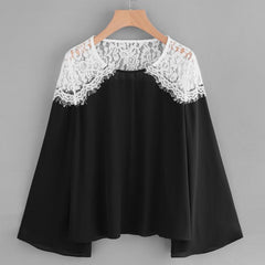 Lace Patchwork Oversized Blouse