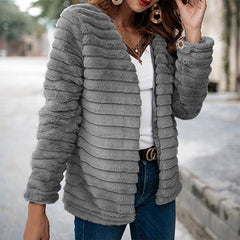 Faux Rabbit Fur Woman Fashion Coat