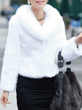 Faux Fur Collar Plain Long Sleeve Coats