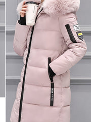 Hooded Zips Decorative Hardware Plain Long Sleeve Coats