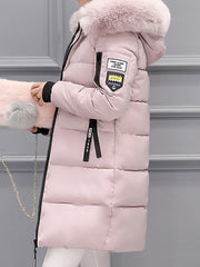 Hooded Zips Decorative Hardware Plain Long Sleeve Coats