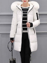 Hooded Zips Decorative Hardware Plain Long Sleeve Coats