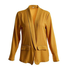 Lapel Plain Long Sleeve Fashion Blazers
