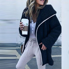Hooded Long Sleeve Fur Cardigans