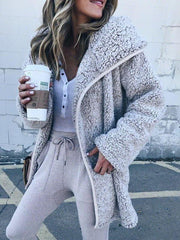 Hooded Long Sleeve Fur Cardigans