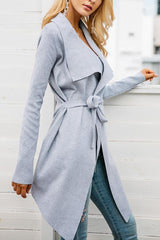 Lapel Plain Trench Coat