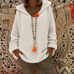Hooded Plain Loose Long Sleeve Knitting Sweaters