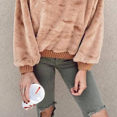 Fashionable Round Neck Down Pullover Hoodies