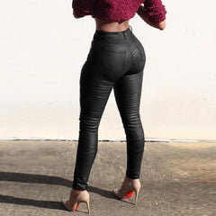 High Waist PU Fitting Leggings Pants