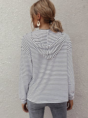 Stripe casual hoodies for women