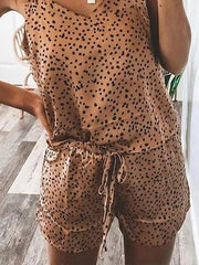 Khaki Cotton-Blend Sleeveless Suits