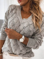 Knitted Long Sleeve v neck fashion women Sweaters