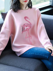 Sweet Pink Flamingo Fashion Long Sleeve Sweatshirts