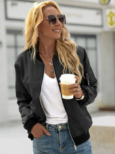 Long Sleeve Crew Neck Plain Shift Outerwear Jackets