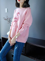 Sweet Pink Flamingo Fashion Long Sleeve Sweatshirts