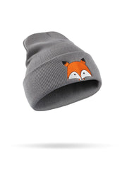 Little Fox Embroidered Winter Hat