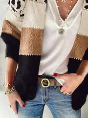 Leopard V Neck Sweater Cardigans