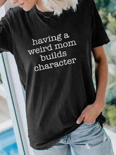 Letter Short Sleeve Crew Neck Printed T-Shirts