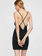 Fashion Sexy Intersect Vest Skater Dresses