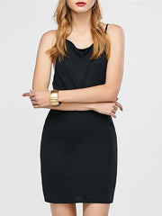 Fashion Sexy Intersect Vest Skater Dresses