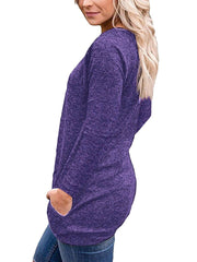 Long Sleeve Woman Round Neck T-shirts