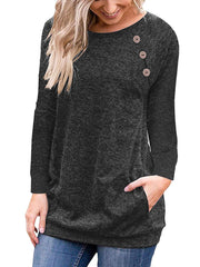 Long Sleeve Woman Round Neck T-shirts