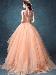 Flowers Eugenia Contrast Solid Color O-Neck Sleeveless Long Evening Dresses
