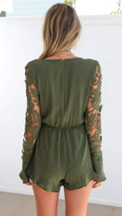 Lace Sexy Falbala Long sleeve Jumpsuits