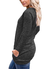 Long Sleeve Woman Round Neck T-shirts