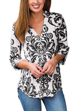 Floral V neck T-Shirts