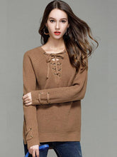 Fashion V neck Knit Long sleeve Sweaters