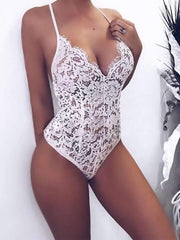 Lace V neck Women Sexy Strapless Swimwear
